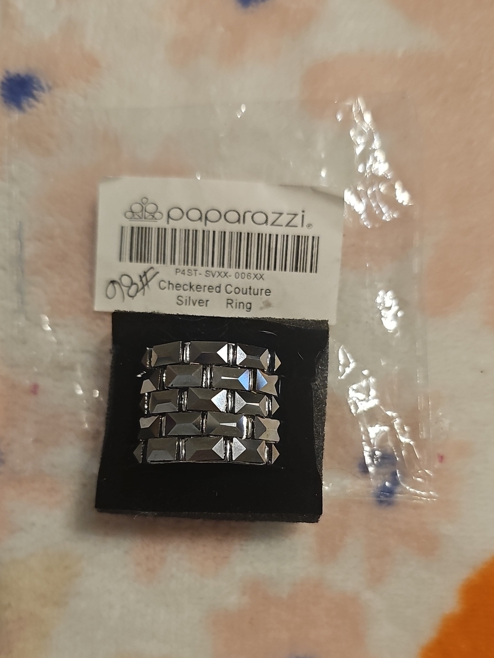 Paparazzi Silver Checkered Couture Ring
